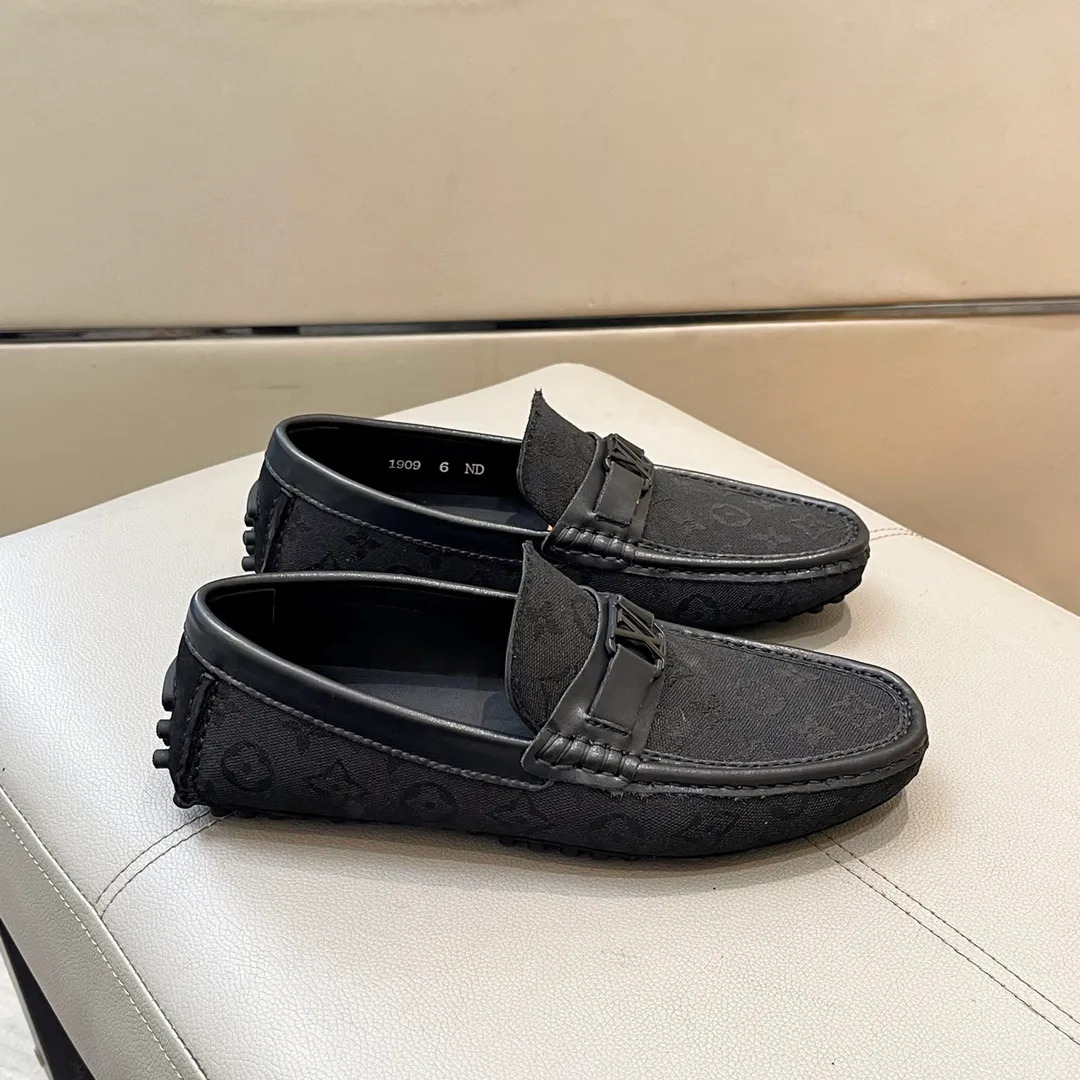 Factory price: 460💰LV men's beanie shoes 2025 official website synchronization 〈market top version〉cowhide with denim➕black cow lining original packaging. Size 38-45